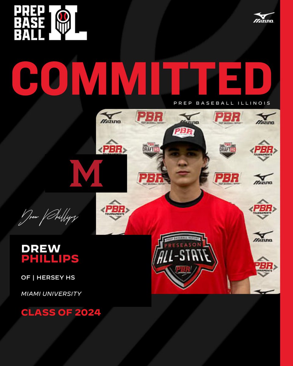 OF Drew Phillips (Hersey, 2024) commits to Miami University.

Phillips is an athletic and projectable R/R outfielder.

(<a href="/MiamiOHBaseball/">Miami Baseball</a> | <a href="/hersey_baseball/">JohnHerseyBaseball⚾️</a>)

👤: loom.ly/OCZO8mc