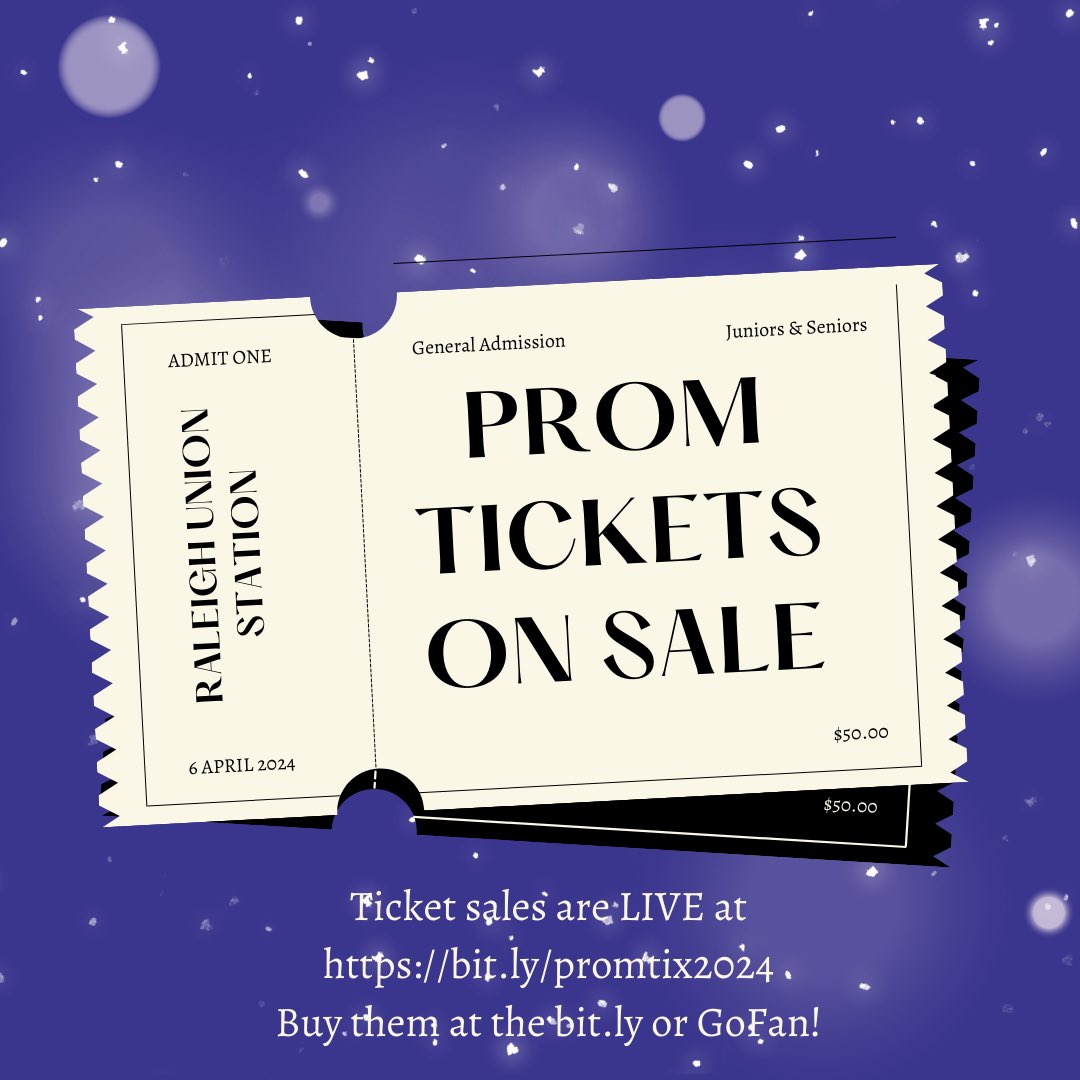 📆 Save the Date: Prom is on Saturday, April 6th at Raleigh Union Station from 7 pm-10 pm. 🕺💃 🔗See this link bit.ly/enloepromFAQ for more detailed information. 🎟️ TICKET INFORMATION: 🔗 Purchase your tickets at bit.ly/promtix2024