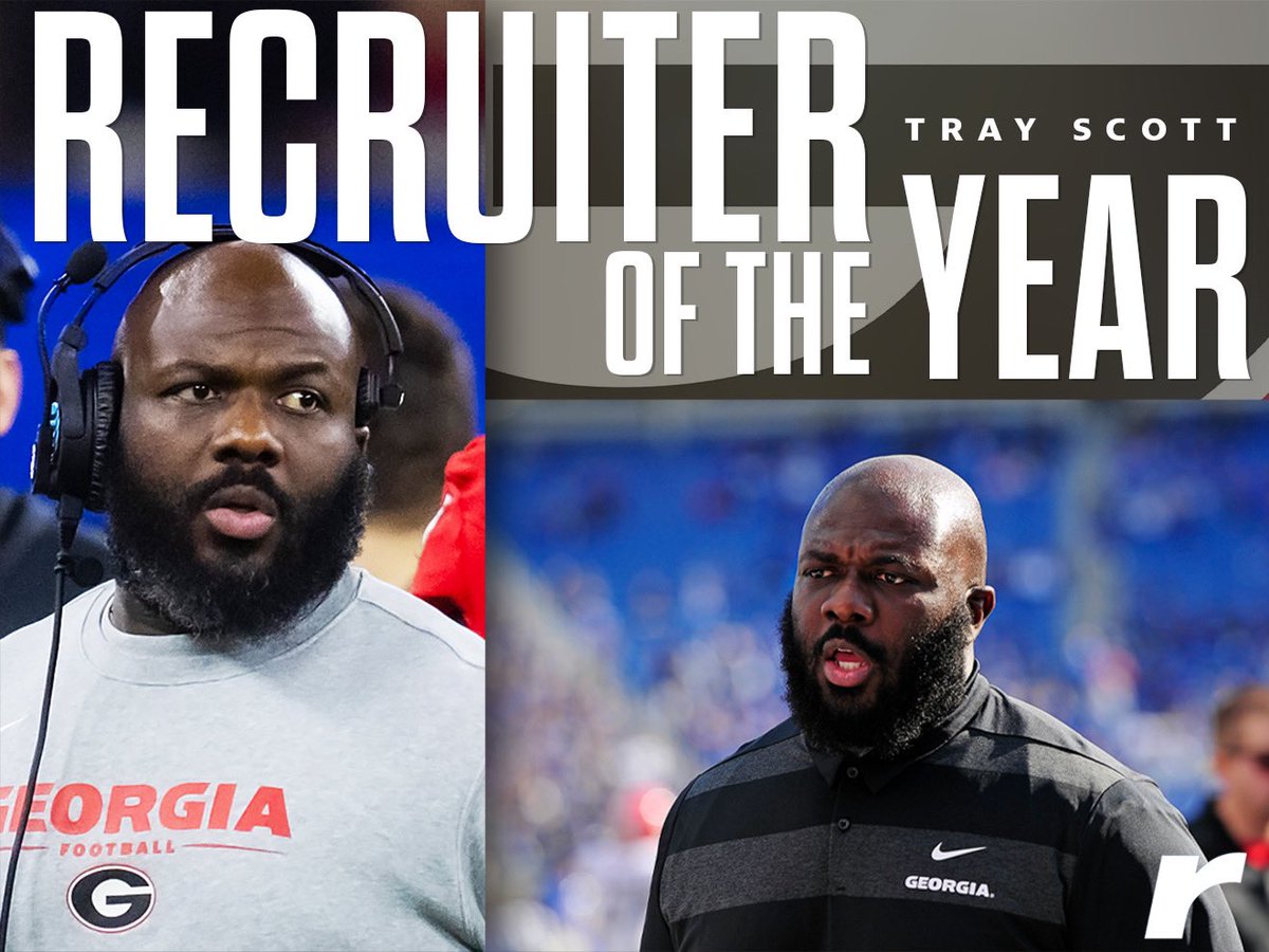Rivals (@rivals) on Twitter photo Georgia (<a href="/ugasportscom/">UGASports.com</a>) assistant Tray Scott named Rivals Recruiter of the Year🏆
The Rivals National team also names a Recruiter of the Year for each Power Five league and honorable mentions👇
Full Story: bit.ly/4by1qdW Georgia (<a href="/ugasportscom/">UGASports.com</a>) assistant Tray Scott named Rivals Recruiter of the Year🏆
The Rivals National team also names a Recruiter of the Year for each Power Five league and honorable mentions👇
Full Story: bit.ly/4by1qdW
