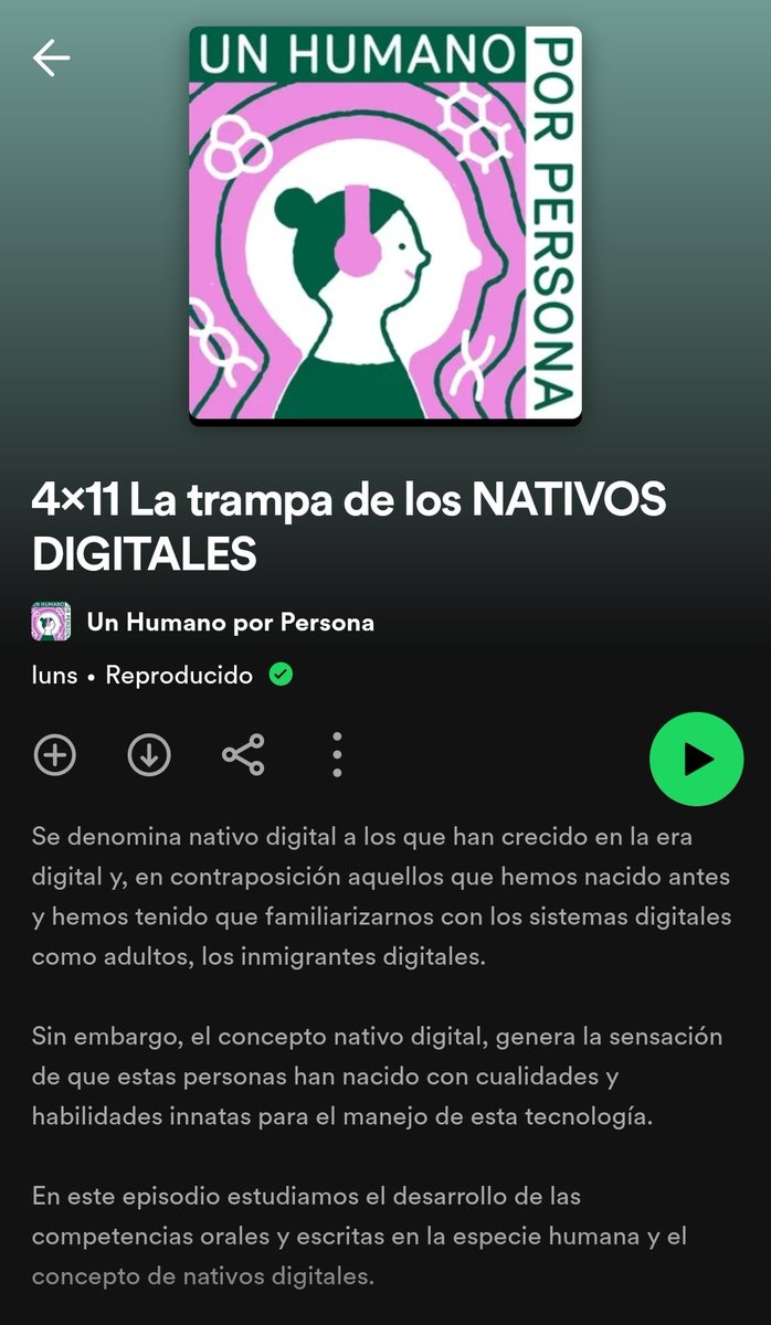 Me encantó este episodio.
En la parte final explica muy muy bien cómo aprendemos a leer y escribir 🤯
open.spotify.com/episode/7COXno…