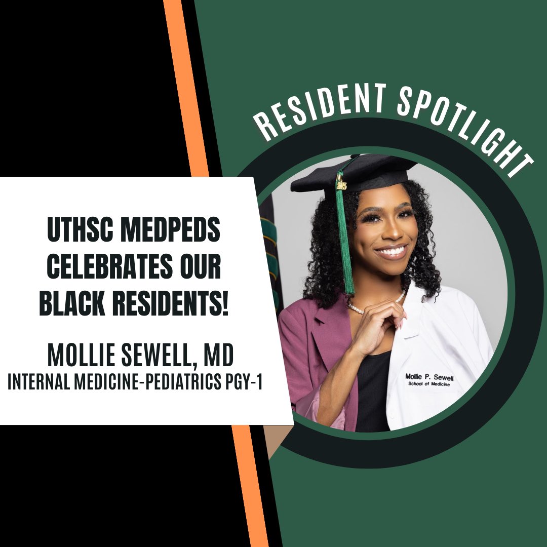 Meet our next resident spotlight for #BlackHistoryMonth Dr. Mollie Sewell! From Meharry Medical College and NCAT! Our PHIrst Lady 🩷💚, PEARLfect procrastinator , and exalted extrovert! Her kindness and joy make her the perfect coworker and physician! Can I get an AGGIE PRIDE🐶??