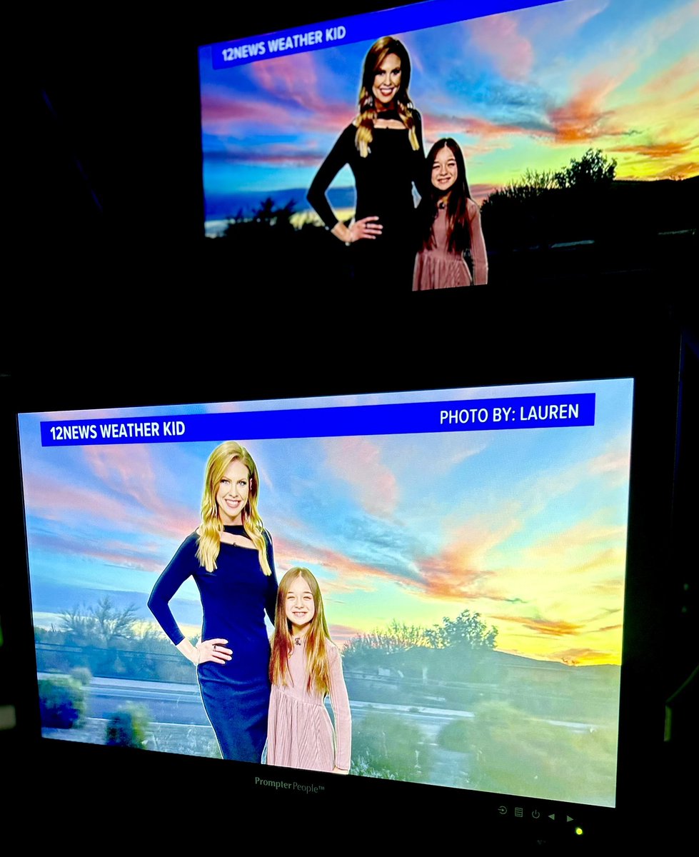 9-year-old Lauren from Desert Trails Elementary brought a beautiful sunset photo & bright energy to the green screen for this week’s 12News Weather Kid! 👏 #azwx #beon12 @12News