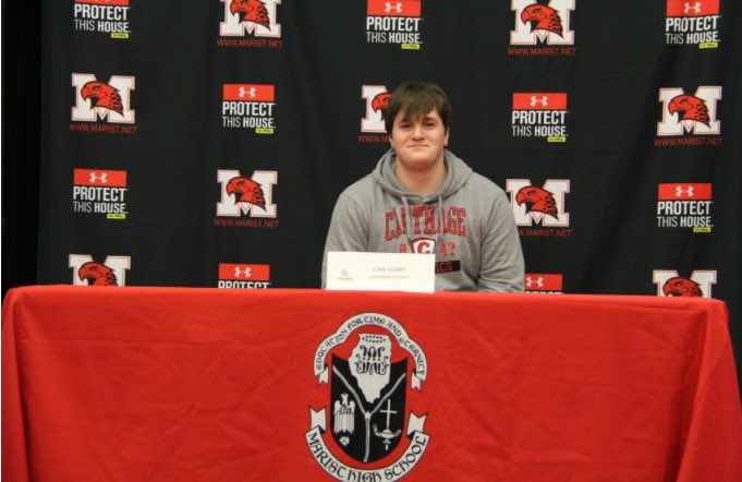 Congratulations to @LukeCosme35 who signed his NLI to continue his playing career at @Firebirds_FB! Luke used his size and leverage to open up running lanes and secure the pocket for the RedHawks this past season. A strong, and physical Offensive Lineman, Luke will continue to…