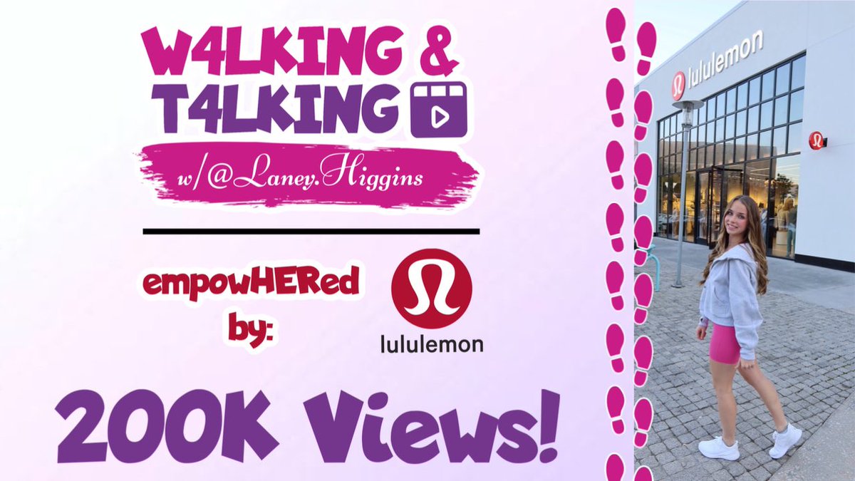 LaneyHiggins's tweet image. The second season of #W4LKINGANDT4LKING empowHERed by @lululemon just passed 200K views! That’s for only six guests so far! The entire first season (20 guests) did 150K views. Thank you to everyone who has been watching &amp;amp; supporting these amazing female student-athletes! 🏃‍♀️🗣️