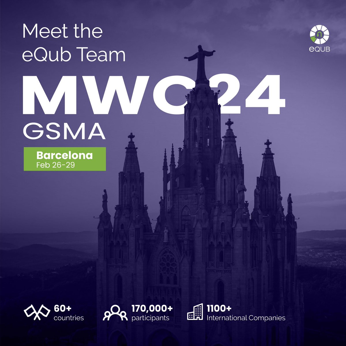 equbapp's tweet photo. We are glad to take part in Mobile World Congress #mwc24 #4YFN in Barcelona on February 26-29. Stop by our booth if you are around!

Reach out to us at info@equb.app to book meetings with our team. #eQub #GSMA #FinTech https://t.co/fi6flcXqLP