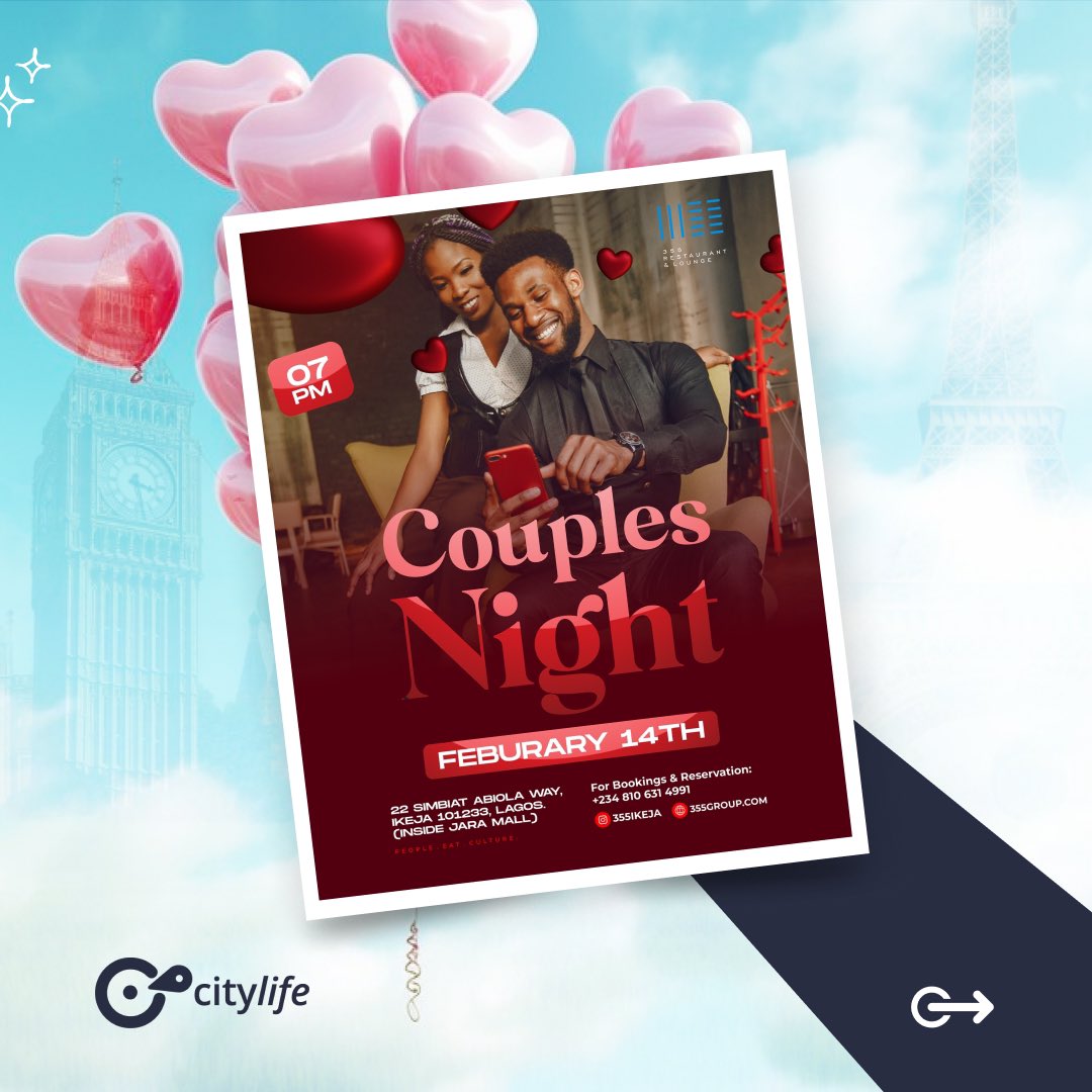 explorecitylife's tweet photo. Love is in the air and what better way to celebrate love than a romantic date with your partner.

#valentines #loveinlagos #lagosevents https://t.co/3WgrF1jrN3