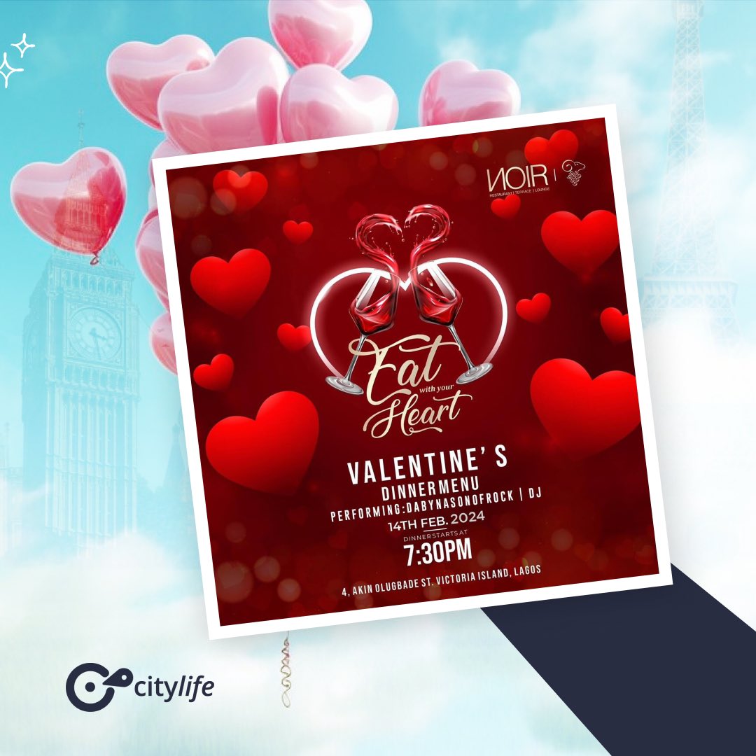 explorecitylife's tweet photo. Love is in the air and what better way to celebrate love than a romantic date with your partner.

#valentines #loveinlagos #lagosevents https://t.co/3WgrF1jrN3