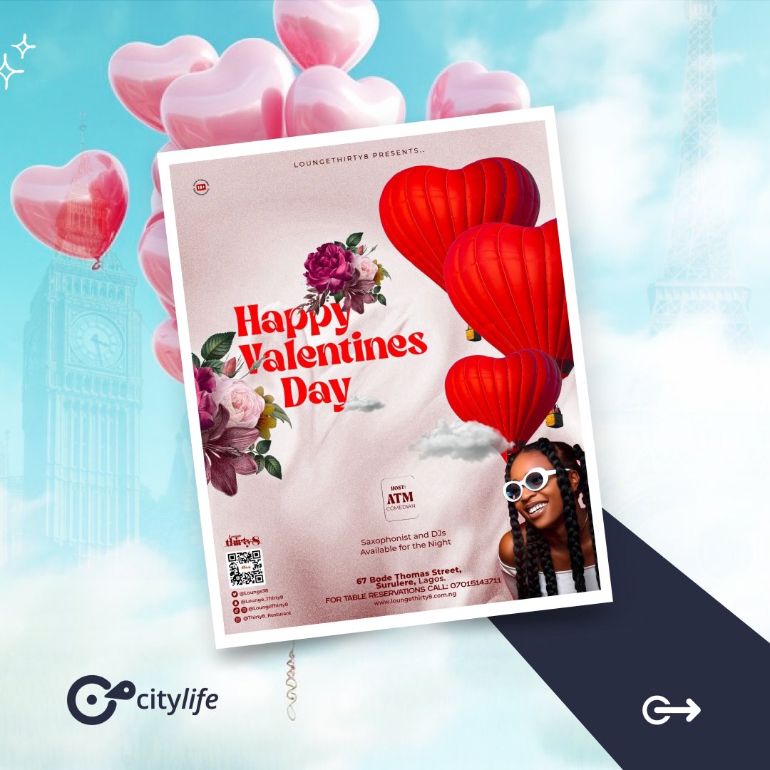 explorecitylife's tweet photo. Valentine's Day dinner plan anyone?

#valentines #loveinlagos #lagosevents #whattodoinlagos https://t.co/QjtUzzVEKp
