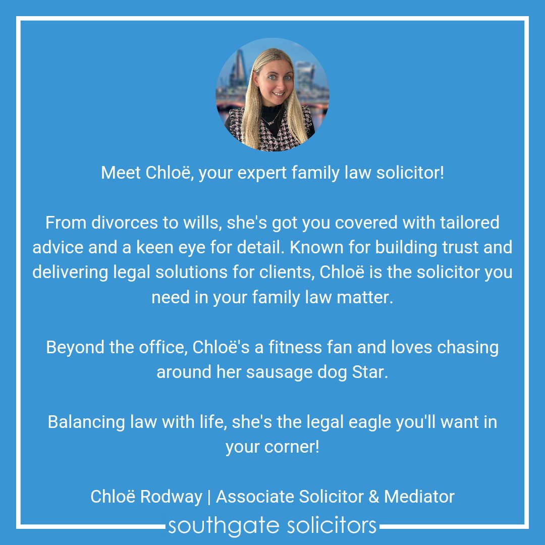 Meet the Team Thursday! 👋🏻

Here's Chloë, your expert family law solicitor! 💁🏻

Scroll to the second image to read about her 🎖️