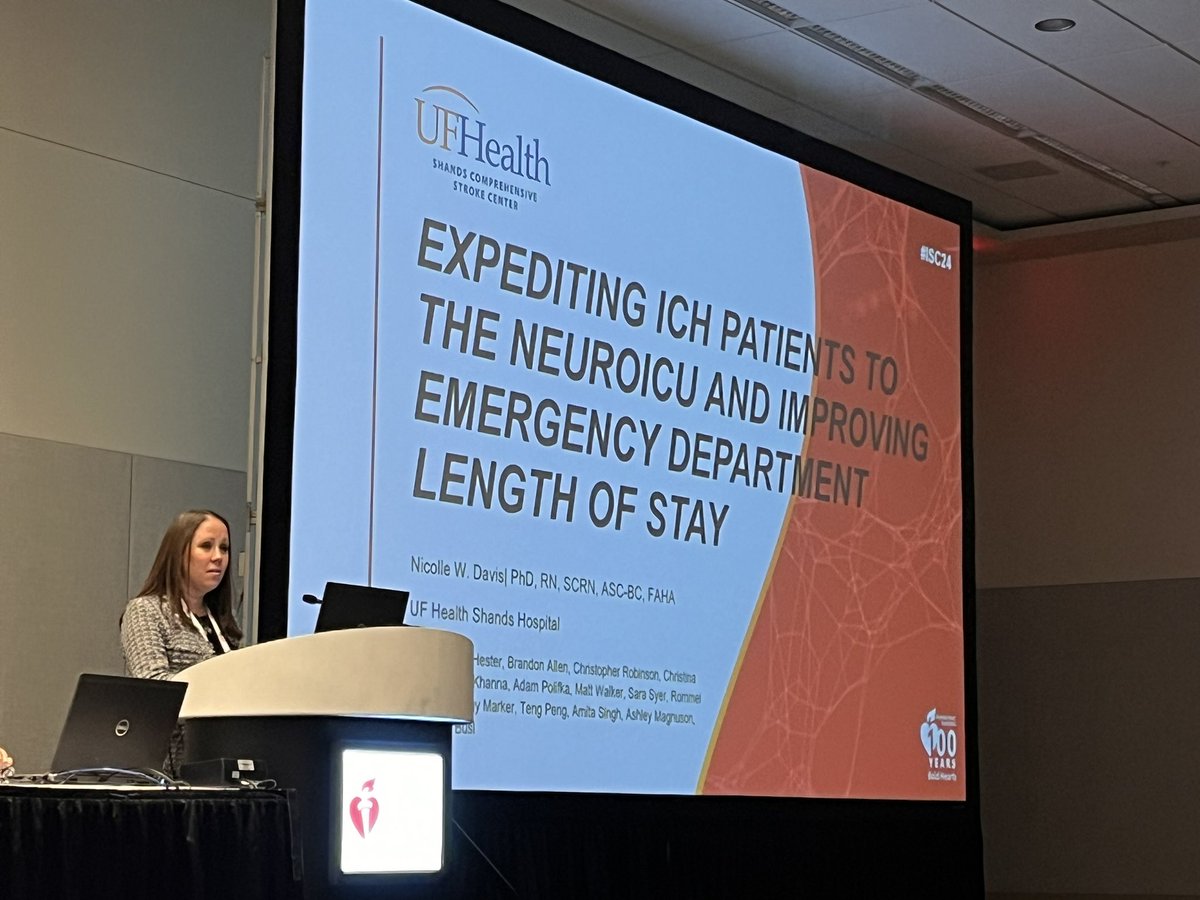 Gteat job @NicolleWDavis presenting our UF data reducing ED LOS for ICH patients at ISC. @UFStroke @UFHealth @AnnaKhanna4 @StrokeAHA_ASA #ISC2024
