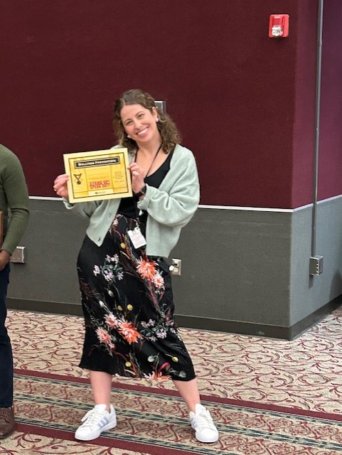 BrooksMuseumsES's tweet photo. As we celebrate National School Counseling Week- Ms. Berreth accepted an honorable mention that Brooks News received for a bullying prevention video. Proud to make a difference! @BrooksMuseumsES @Brooks_PTA @found4brooks @WCPSS @wcpssmagnets @NorthernAreaWC https://t.co/3x5a2vjVSn