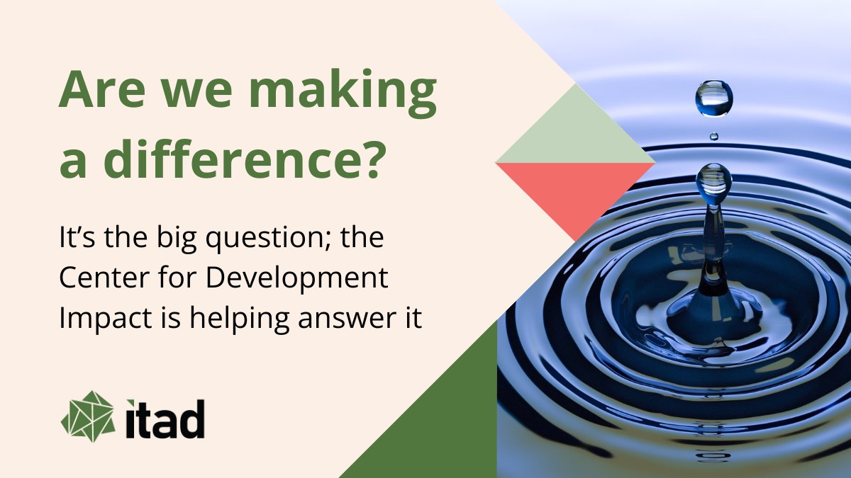 Are we making a difference? And if so, how and for who? This is the big question; the Center for Development Impact is helping answer it. 👉 Learn more:  bit.ly/3wgKtVc #GlobalDev #SocialImpact #Eval #ImpactEvaluation