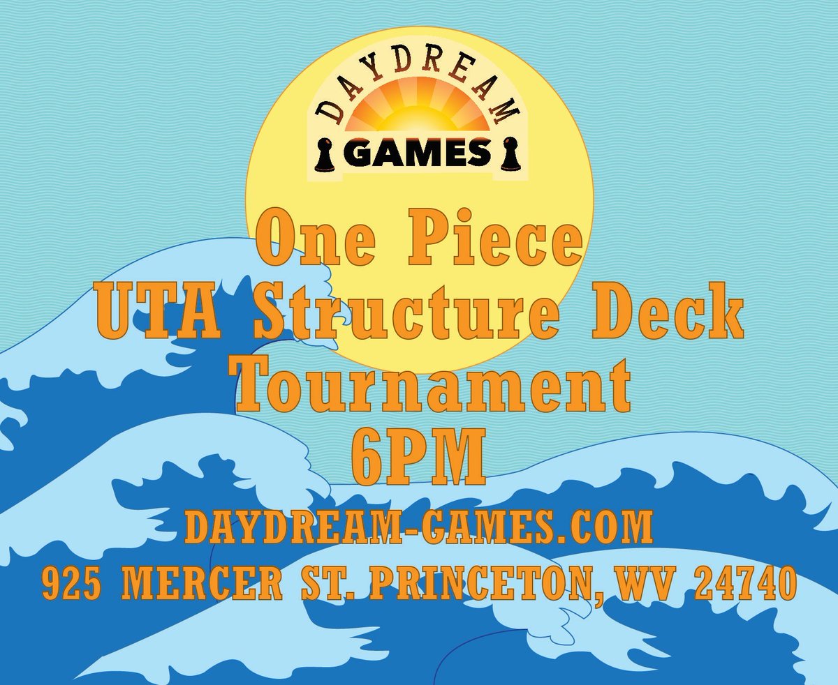 daydreamgames07's tweet photo. One Piece UTA Structure Deck Tournament today at Daydream Games at 6PM! Compete for an exclusive Winner Gear 5 Luffy card! https://t.co/T05CZmqrwT