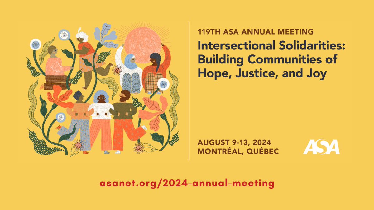 ASAnews's tweet photo. Early bird registration is now open for #ASA2024 in Montréal! Find out more about rates and how to register here: https://t.co/LAK2c8AWwA. Interested in presenting? Paper and proposal submissions are due Feb 26: https://t.co/vAw5397dvu. https://t.co/4E4Nc52IRK