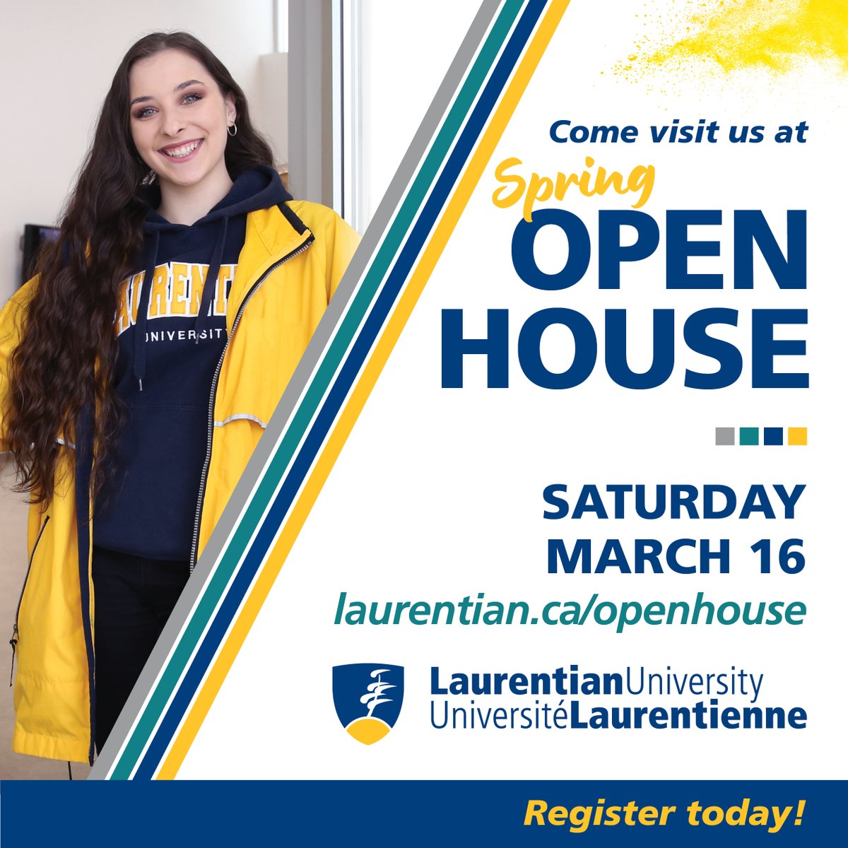 Spring Open House is taking place onMarch 16!! Come see our beautiful campus and all we have to offer! To register, check out this link 😁 laurentian.ca/open-house We hope to see you there!