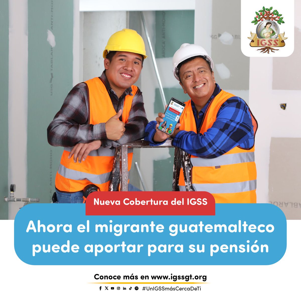 IGSS_gt's tweet photo. El #SeguroSocial ofrece servicios que impactan en el bienestar de las familias de #migrantes. Los guatemaltecos en el extranjero ahora pueden afiliarse de manera voluntaria.
Conoce más ►https://t.co/iQ0sIdfwNb
#UnIGSSmásCercaDeTi #IGSS #MIGSS https://t.co/oW0C7cJipC
