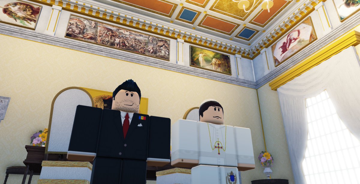 RBXHolySee's tweet photo. Today, His Holiness Pope Constantine II met with His Majesty, King Peter III of Moldova.

Discussing the current state of the Holy See and Moldova, His Majesty and His Holiness saw a great development in eachothers nations and looked forwards to a continued fruitful relationship. https://t.co/ClWXqThJLR