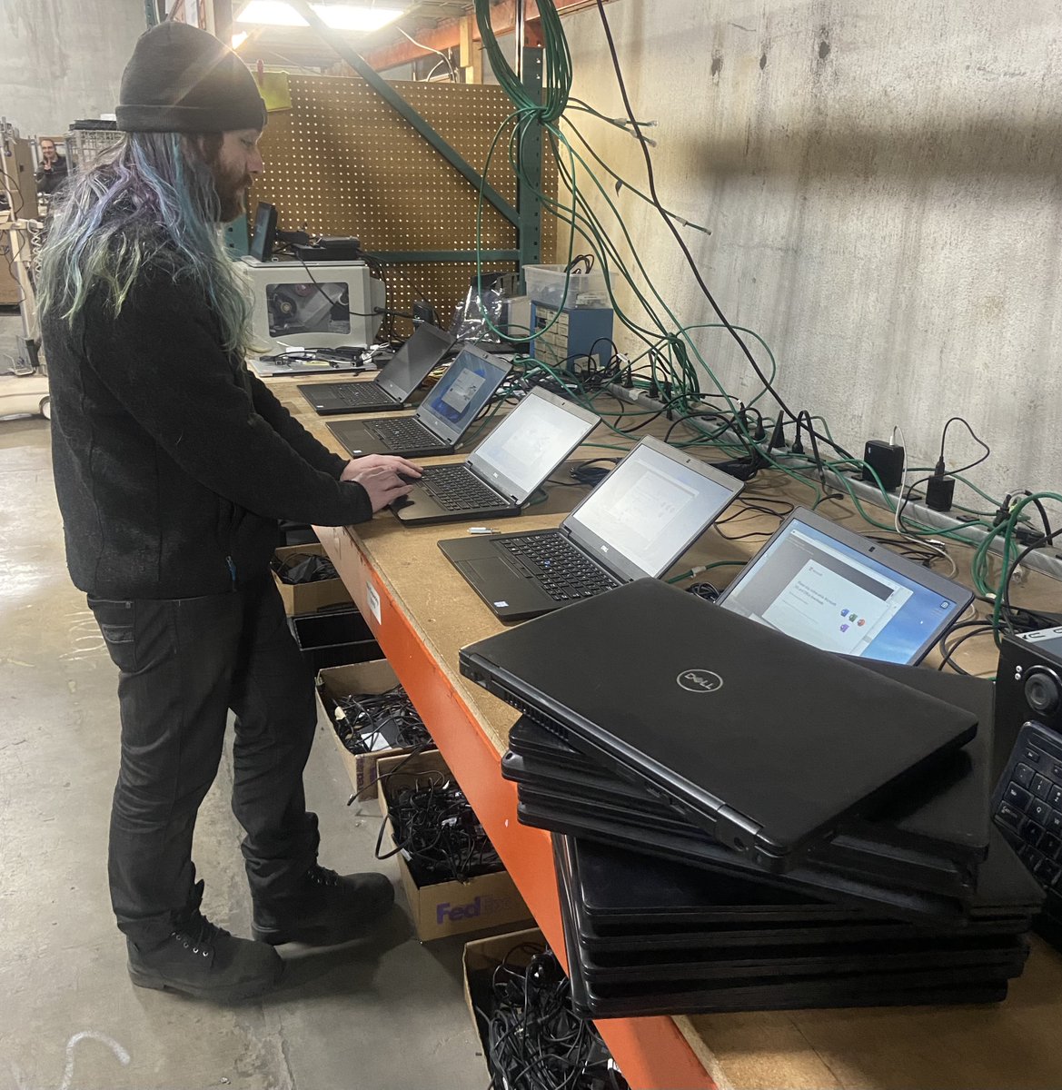 3rtechnology's tweet image. What&apos;s Jake doing?  He&apos;s preparing 20 laptops for a high school in Mapalo, Zambia.  3R Technology is providing the laptops to Support Sustain Succeed Zambia, a nonprofit organization that helps communities and builds schools in Zambia. See pics here:  s3zambia.org