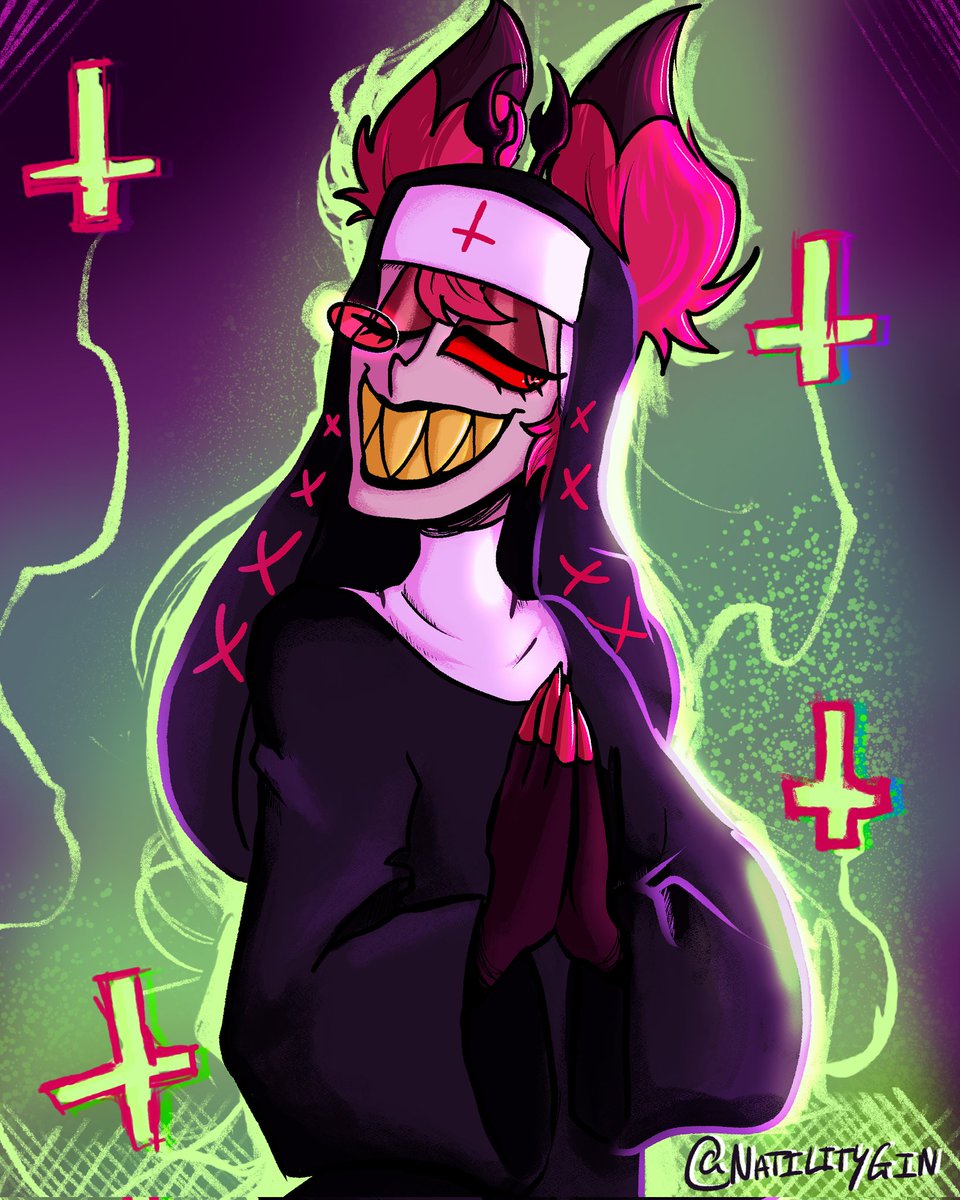 Natilitygin's tweet photo. #hazbinhotel #HazbinHotelFanart #HazbinHotelAlastor #nun https://t.co/8LLN34vo1a