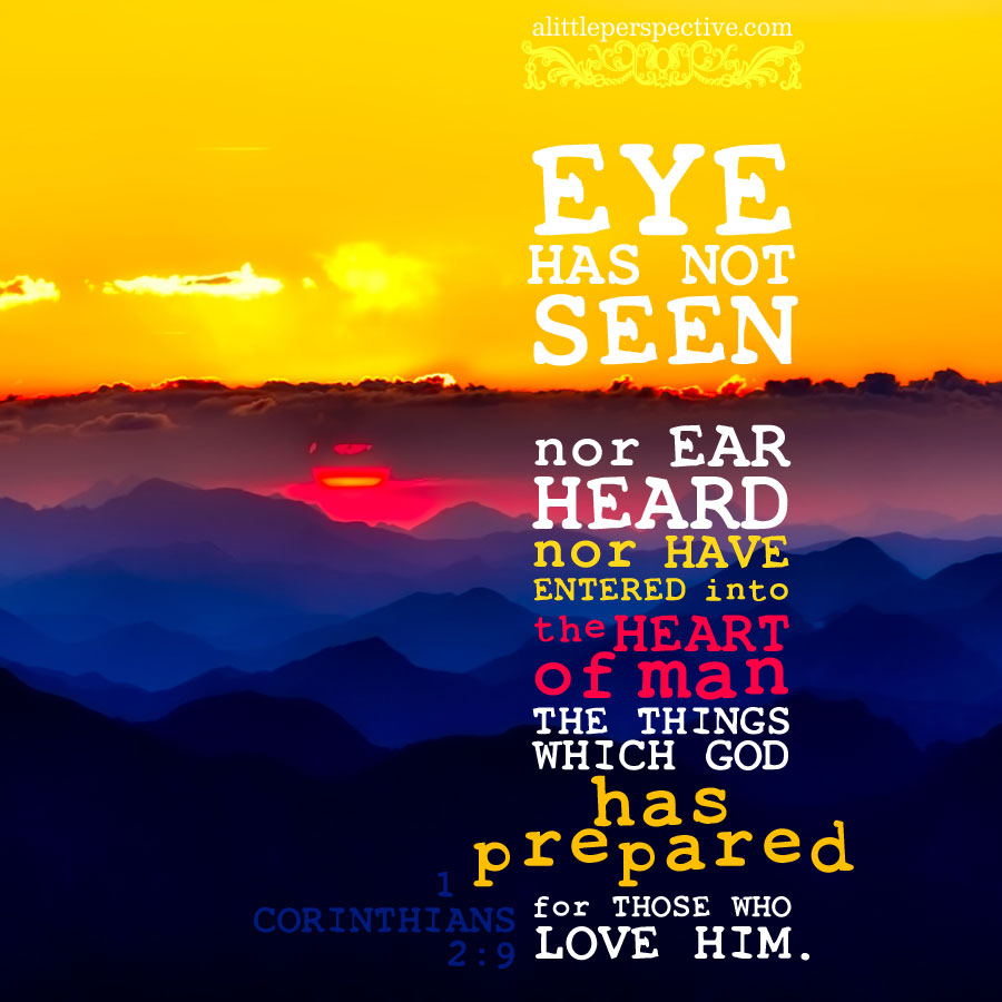 “Eye has not seen, nor ear heard, Nor have entered into the heart of man The things which God has prepared for those who love Him.” But God has revealed them to us through His Spirit. For the Spirit searches all things, yes, the deep things of God. - 1 Corinthians 2:9-10 (NKJV)
