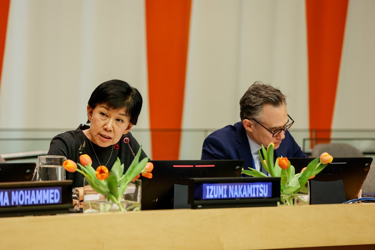 At the 2024 @UN Parliamentary Hearing, organized by @UN_PGA & @IPUparliament, @UN_Disarmament’s @INakamitsu spoke about the intrinsic role of disarmament to both prevent and end conflict and violence, as well as an accelerate sustainable development.