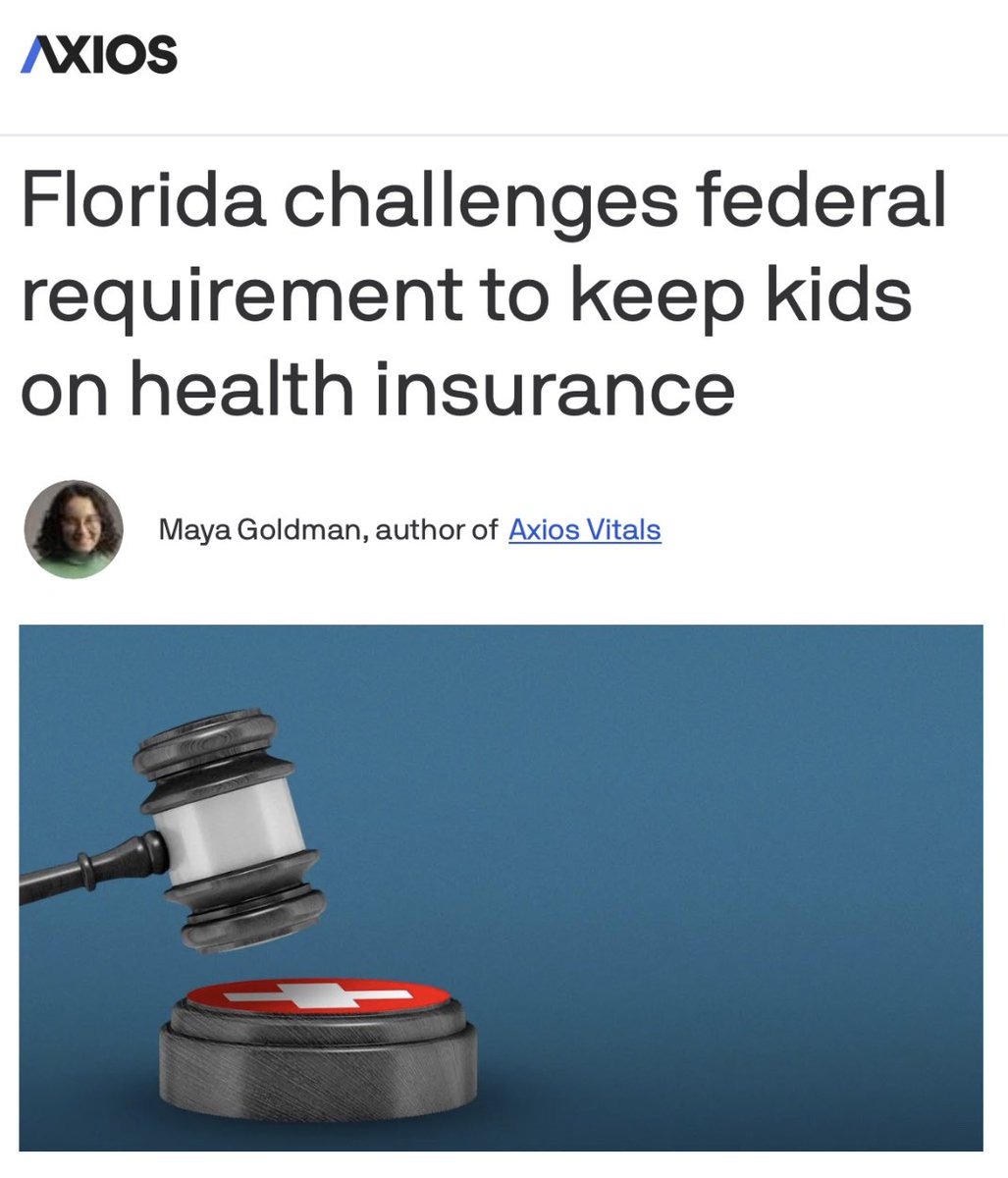 CarlosGSmith's tweet photo. When the people sue the DeSantis administration, they do it to protect their fundamental rights and freedoms.

When the DeSantis administration sues, they do it to keep poor kids off health insurance. 👇🏼 https://t.co/LP3YE2rtWZ