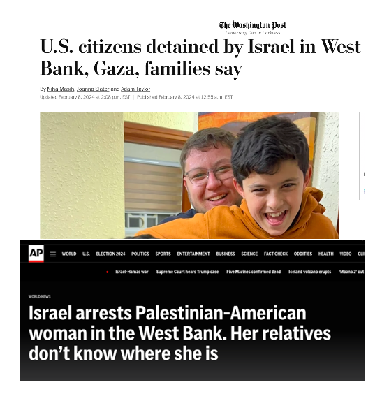 U.S. taxpayers send Israel at least $10 million PER DAY (plus provide major diplomatic support, exposing U.S. civilians & troops to risk), yet Israeli forces shoot an American teen, drag an American woman from her bed & imprison her over social media posts, imprison U.S. citizens…