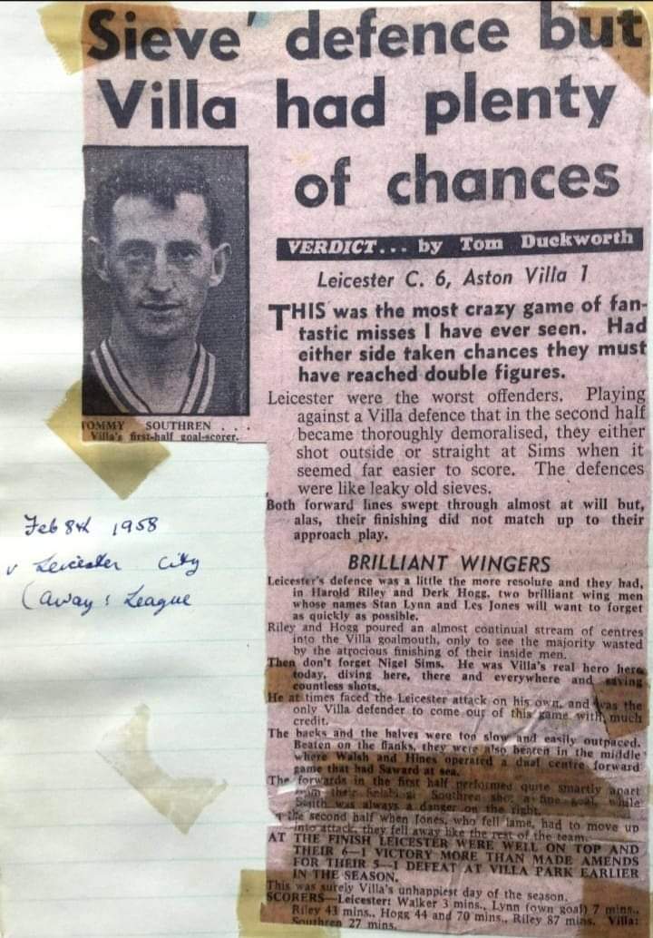AndrewUllah's tweet photo. February 8th 1958 @LCFC 6-1 @AVFCOfficial Gate 27,140 #LeicesterCity #FilbertStreet #AstonVilla #AVFC #VillaPark https://t.co/Fr0UFHmhhN