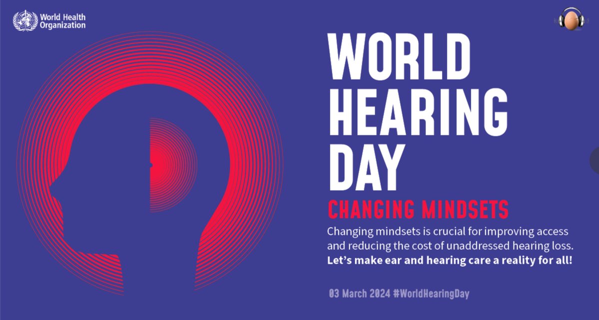 3 March is the #WorldHearingDay In case you missed the @WHO intro webinar, access the recording here shorturl.at/cgqQV , gain access to all materials here lnkd.in/gGp2bVPH Plan and register your event now shorturl.at/mHKP5 @AlarcosC @MikkelsenBente_ @NTunga