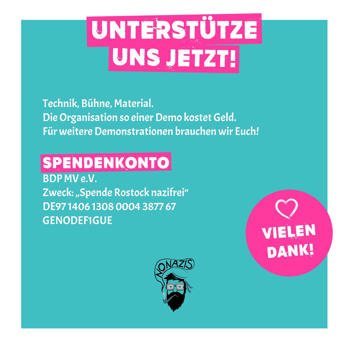HRONazifrei's tweet photo. ‘Nie wieder‘ ist jetzt!
Am Samstag gehen wir erneut gemeinsam für eine solidarische und vielfältige Gesellschaft auf die Straße - gegen Faschismus, Rassismus und Antisemitismus.
Kommt am 10.02. um 14.30 Uhr auf den Neuen Markt in #Rostock zu unserer Demo!❤️ 
#NieWiederIstJetzt https://t.co/AcxD6wrCch