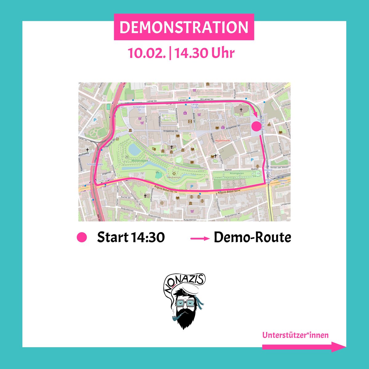 HRONazifrei's tweet photo. ‘Nie wieder‘ ist jetzt!
Am Samstag gehen wir erneut gemeinsam für eine solidarische und vielfältige Gesellschaft auf die Straße - gegen Faschismus, Rassismus und Antisemitismus.
Kommt am 10.02. um 14.30 Uhr auf den Neuen Markt in #Rostock zu unserer Demo!❤️ 
#NieWiederIstJetzt https://t.co/AcxD6wrCch