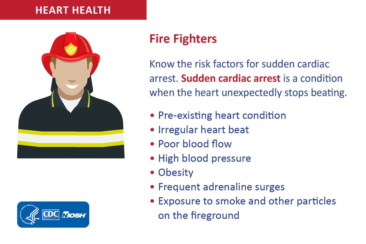 #HeartMonth is here! Most #firefighter heart-related deaths at work are from sudden cardiac arrest. Know the risk factors.