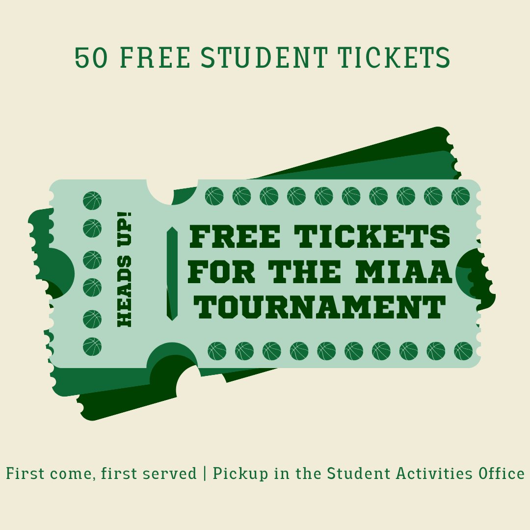 Are you ready to support your MSSU Lions at the MIAA Basketball Championship? Pickup your ✨FREE✨ tickets in the Student Activities Office (BSC 210)! 
•
•
•
🏀MIAA Basketball Championship Details: 🏀
⏰March 6 - 10, 2024
🗺️Kansas City, Missouri - 201 W 13th, Kansas City, MO