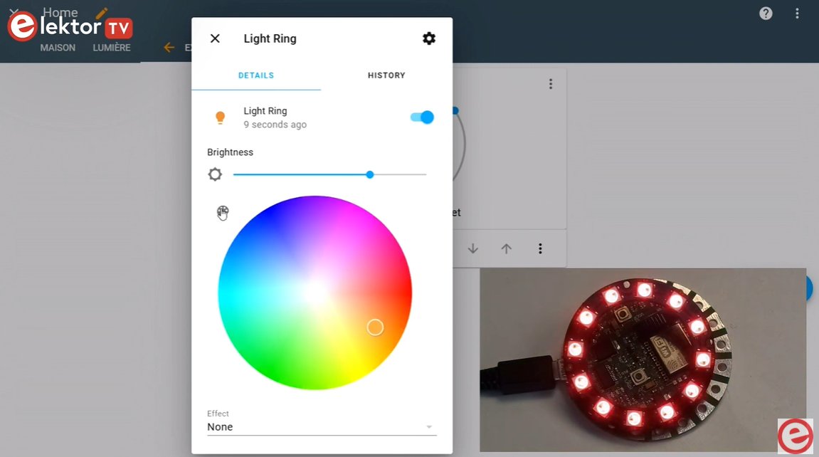 Elektor's tweet image. This Wearable Wi-Fi Gadget is basically a round #ESP8266-based NodeMCU with the Silabs CP2101 USB-to-serial bridge replaced by the cheaper FT231XS from FTDI. The board has a port for an addressable #WS2812-type LED string also known as NeoPixels. youtube.com/watch?v=cF2nMg…