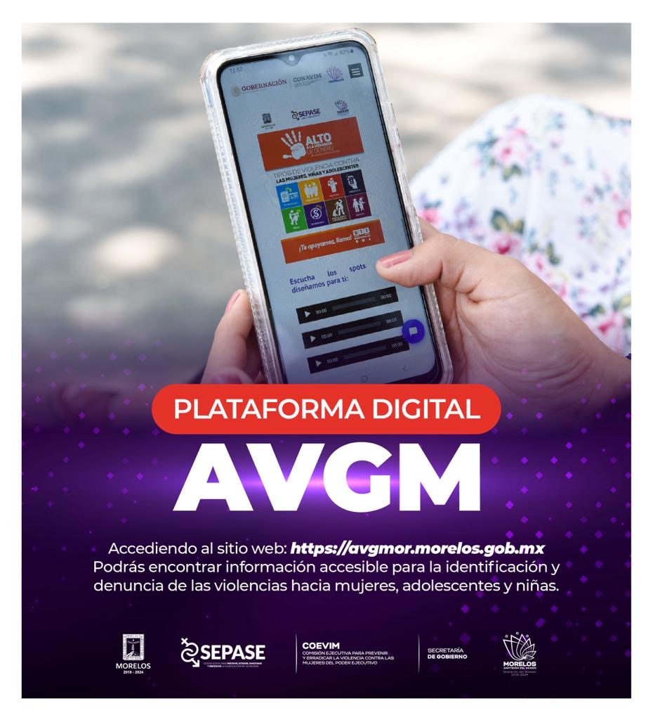 Conoce la primera plataforma especializada para Prevenir y Erradicar la violencia contra las mujeres en avgmor.morelos.gob.mx