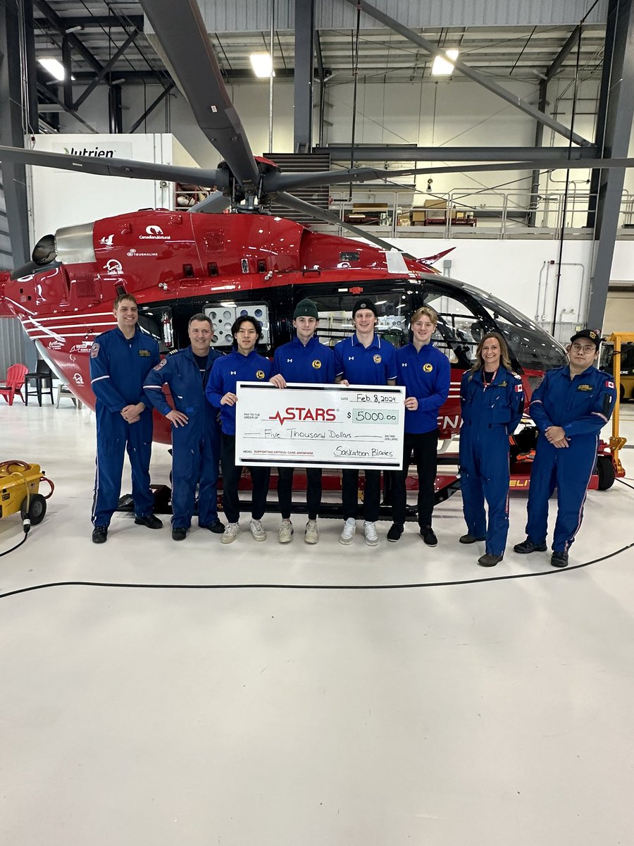 Big shoutout to <a href="/STARSambulance/">STARS</a> for having us out to their hangar this afternoon!

We’re proud to donate $5,000 to STARS with money raised from our game day 50/50 on January 27th vs the Raiders!