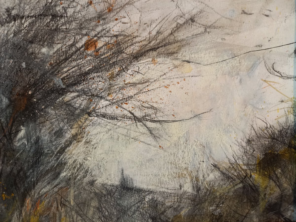 Enjoying messing about...
#charcoal #graphite #pastel #acrylicink #pastel #drawing #hedgerow #tinmine #textures  #blusteryskies #wind #leaves #pastelartist