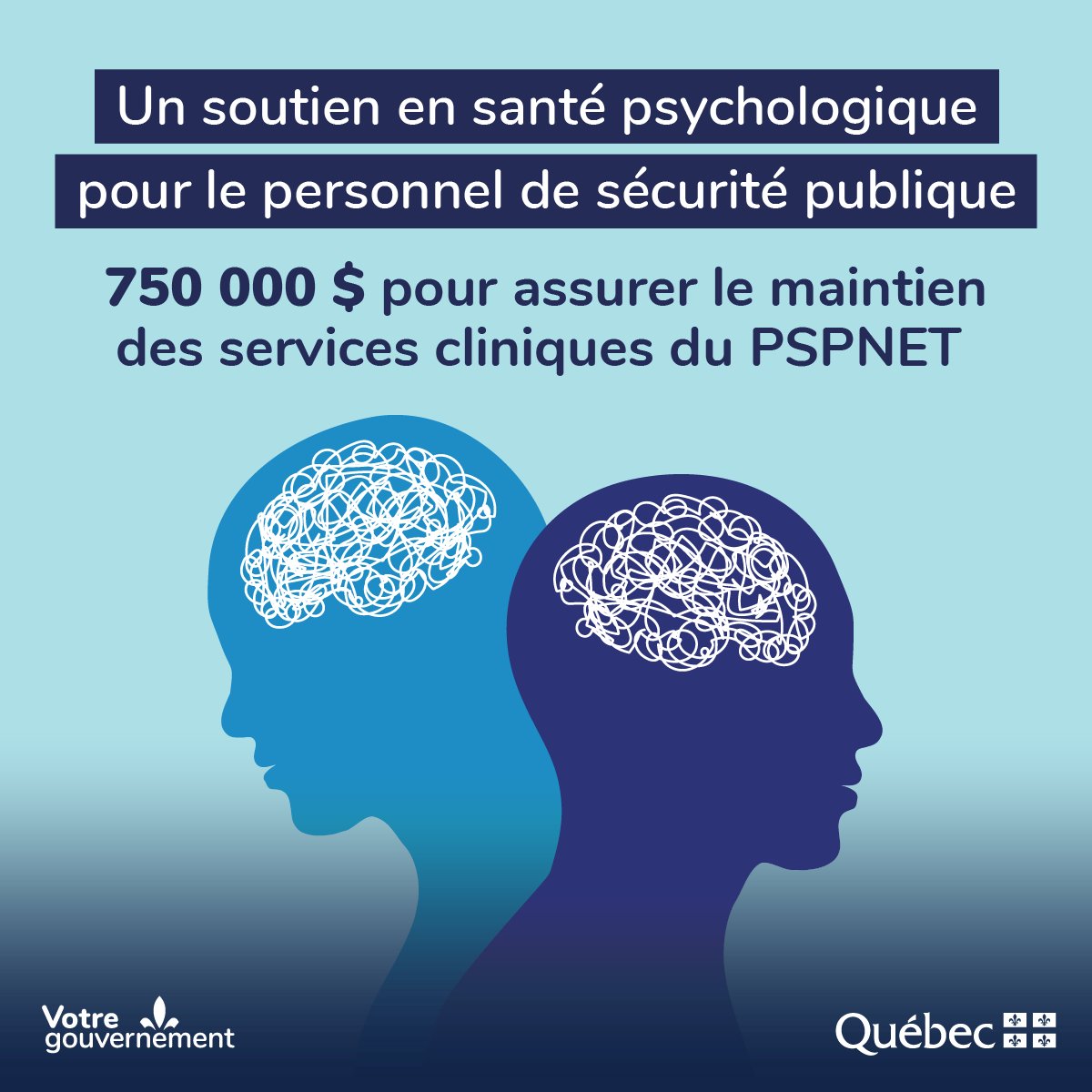 Le fait de porter un uniforme ne met personne à l’abri du stress psychologique, au contraire, et c’est pourquoi il est très important d’offrir des services de santé adaptés à leurs besoins particuliers. 
quebec.ca/nouvelles/actu…
