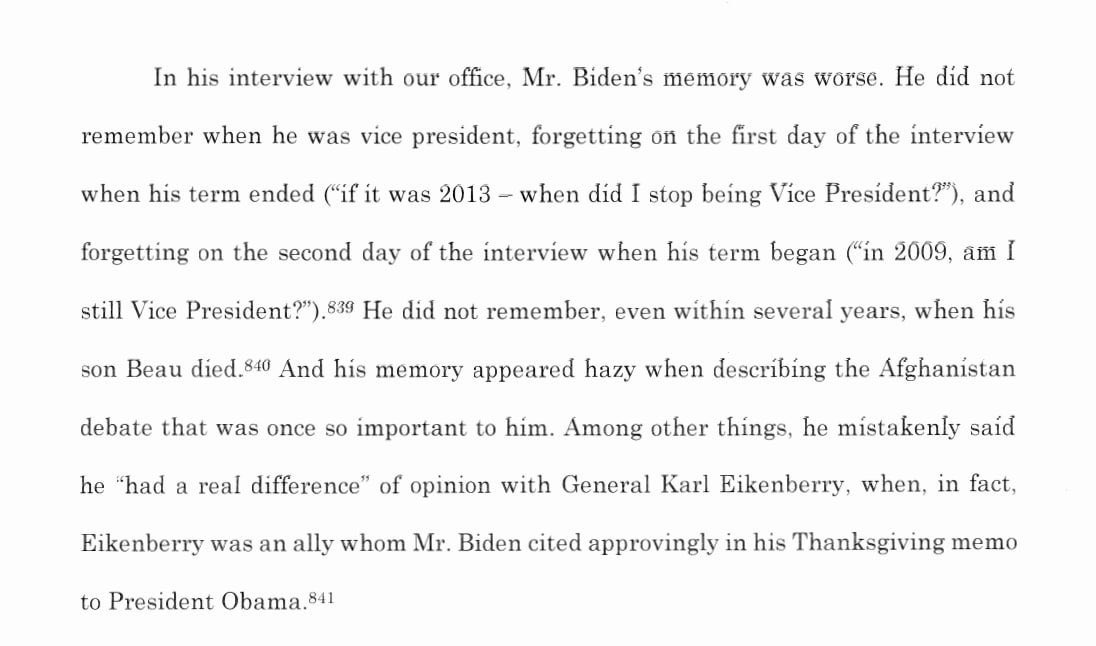 The Biden DOJ is not charging Joe Biden because he is too mentally unwell to be accountable for his crimes.

Yes, that is their defense. 

This is the man with the nuclear codes.