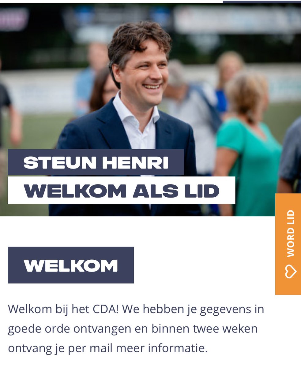 Na veel wikken en wegen toch maar lid geworden van een politieke partij: <a href="/cdavandaag/">CDA</a>.
Ik ben geenszins christen, maar ik vind het sociaal-conservatieve geluid, het gemeenschapsdenken én de geopolitieke visie van het CDA gewoon heel erg goed.
