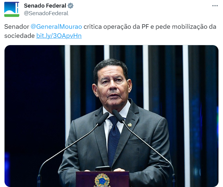 DefecatingB's tweet photo. Mobilização da sociedade, @GeneralMourao? Pra quê? Para nos enfiarem na Papuda sem direito a um processo legal? E seus companheiros de farda? Farão alguma coisa? Ah, sim, farão. Agirão como vermes rastejantes, voltando-se contra quem suplicou que cumprissem a missão de defender o país de inimigos externos e INTERNOS. 

E seus colegas do Senado? Pois é, o senhor é Senador da República, não? Recebeu votos de confiança de milhares de brasileiros. Então, prezado Senador, o que está fazendo contra a gangue que tomou o poder de assalto? E seus companheiros da dita "oposição"? Já discursaram, já postaram notas inflamadas nas redes sociais, e... só isso mesmo.

Com todo respeito, General, vai pra p... que pariu.