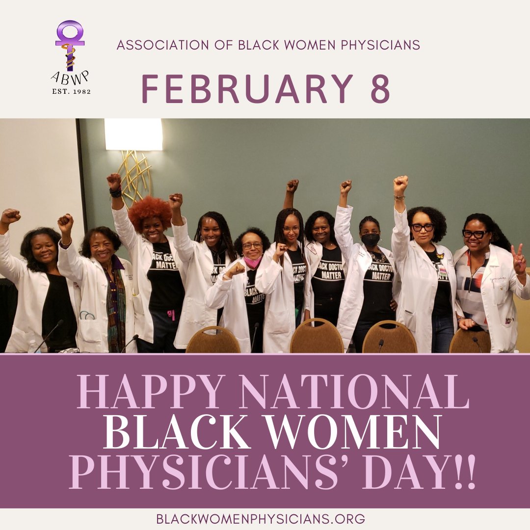 ABWP_Drs's tweet photo. We are Rebecca Lee Crumpler, M.D.! February 8th is National Black Women Physicians’ Day during Black History Month. Tag a Black Woman Physician that inspires you. 🩺💜 Let’s celebrate US!👩🏽⚕️👩🏾⚕️👩🏿⚕️🩺
#abwp #nationalblackwomenphysiciansday #blackhistorymonth https://t.co/NqBLjLDPdg