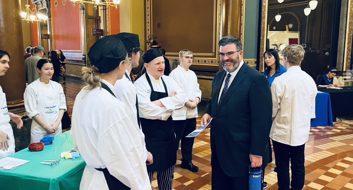 NorwalkSchools's tweet photo. HS culinary arts students visited the capitol for CTE Day this week! Students created delicious samples to share with state representatives. 👨🍳
The NCSD culinary team will be performing at the 2024 State Invitational Iowa Restaurant Association on Feb. 27 at Hy-Vee Hall! #CTEday https://t.co/xnqtlHj1PQ