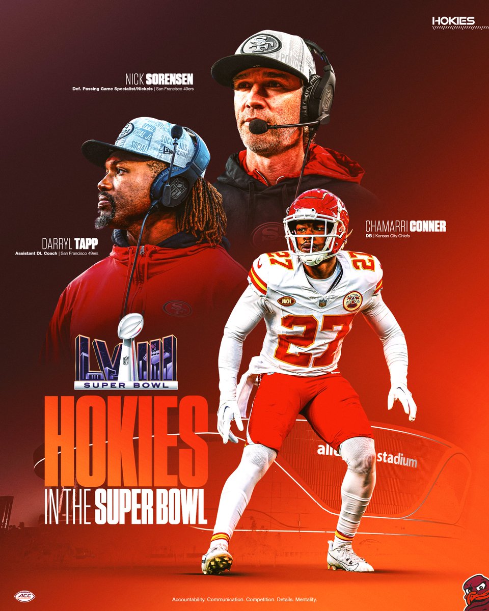 Almost that time 👀 Good luck tonight to our Hokies in the Super Bowl 🦃👏 #ThisIsHome