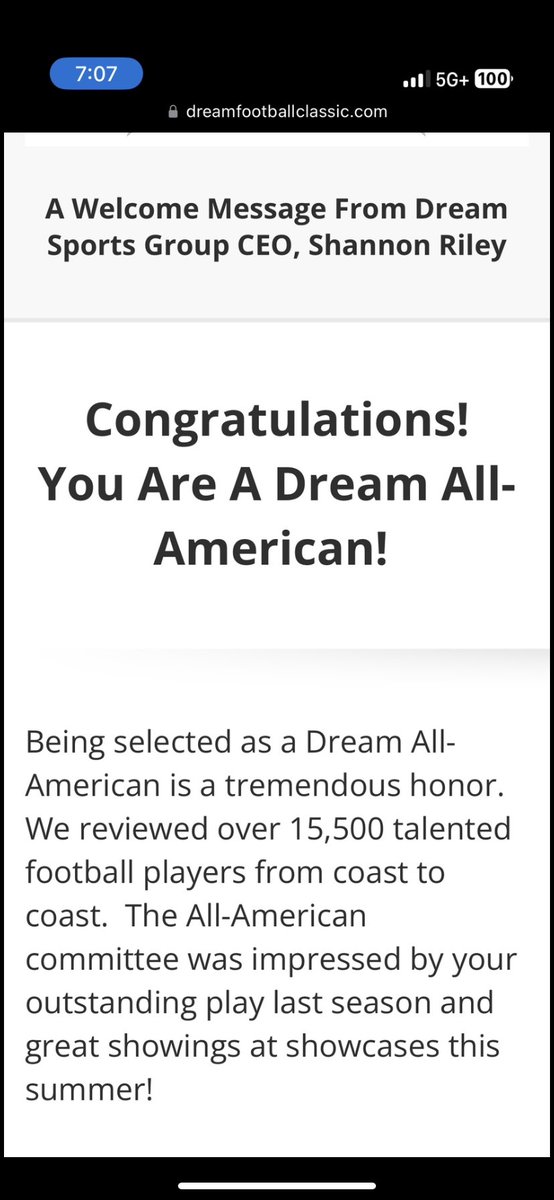 Beyond thankful to be blessed with this opportunity🙏🏾🙏🏾….Big thanks to @dreambowlgame @nationalradar @RecruitNationUS 💯💫