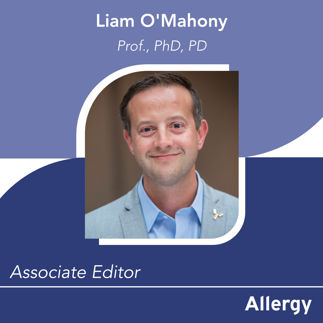 Liam O'Mahony: Associate Editor Professor, PhD, PD Prof. Liam O’Mahony is a Professor of Immunology at the Departments of Medicine and #Microbiology, APC #Microbiome Ireland, National University of Ireland, Cork, Ireland. His research interests are focused on the molecular basis…