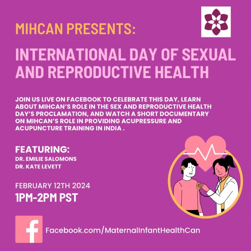 Join us live on Facebook this Monday February 12th at 1pm PST to celebrate the Day of Sexual and Reproductive Health, featuring Dr. Emilie Salomons and Dr. Kate Levett!