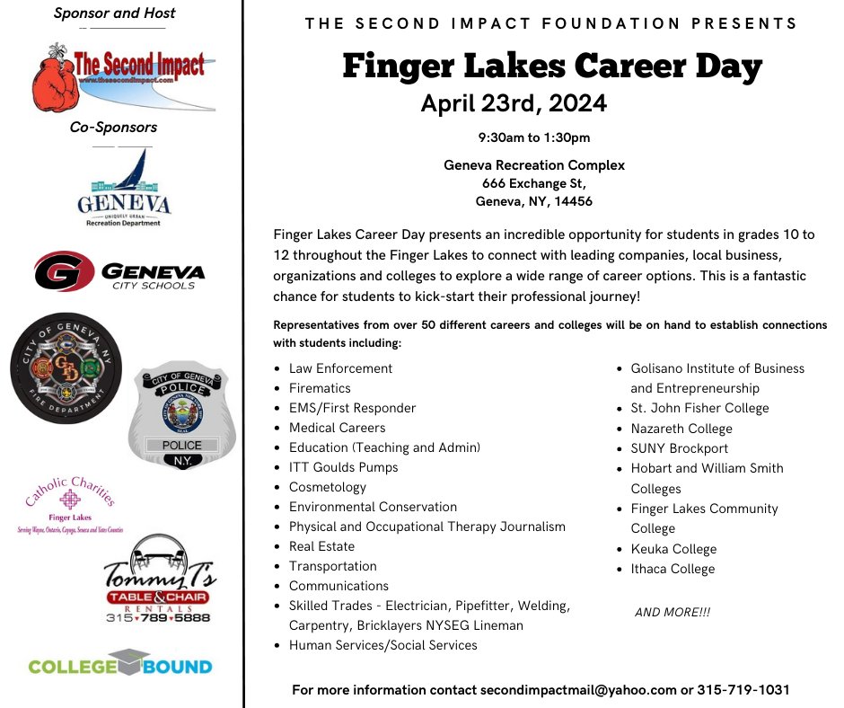#flhires: Have You Heard? #FLX Career Day coming to #genevany on April 23rd!