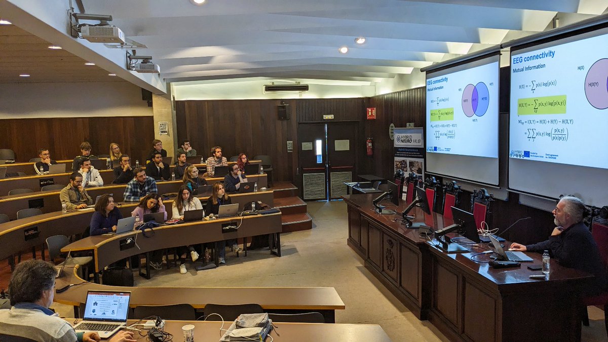 BIOART Lab | UPC (@bioart_upc) on Twitter photo 3rd day of Workshop BCN24. Today, the event was focused on source localizations and brain connectivity.
We had speeches from Carolina Migliorelli, Saúl Ruiz Gómez, Joan Francesc Alonso, and Alejandro Bachiller.
<a href="/hybridneuro/">HybridNeuro</a> #EEG 3rd day of Workshop BCN24. Today, the event was focused on source localizations and brain connectivity.
We had speeches from Carolina Migliorelli, Saúl Ruiz Gómez, Joan Francesc Alonso, and Alejandro Bachiller.
<a href="/hybridneuro/">HybridNeuro</a> #EEG