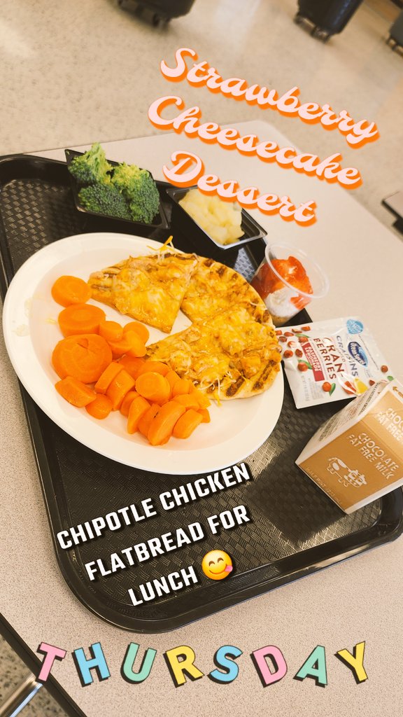 Celebrating February birthdays at the high school today with no bake Strawberry Cheesecake Cups.. and a student favorite... Chipotle Chicken Flatbreads! 😋😍 #TNGfeedskids